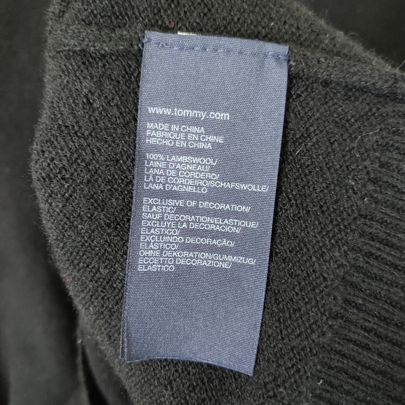 Tommy Hilfiger Premium Lambswool Vest Sweater Knit Size Medium Black - Picture 15 of 15